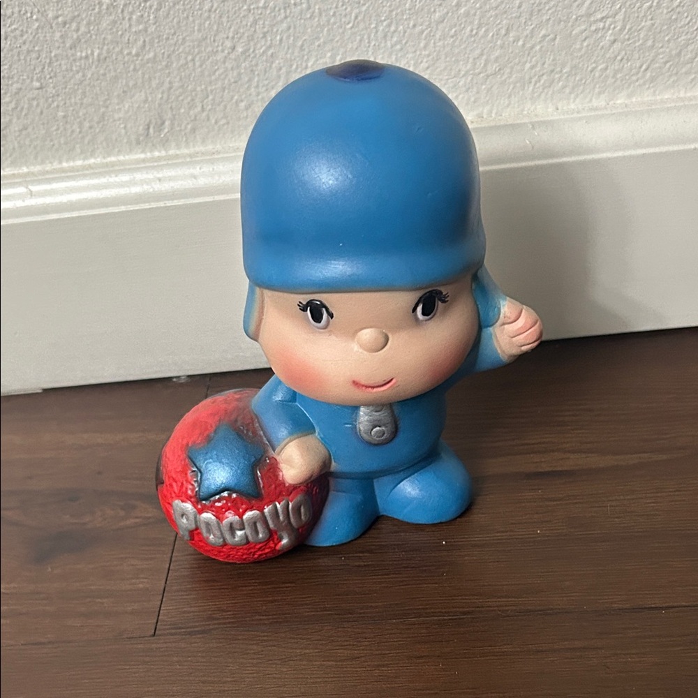 Blue and Red Figurine with Helmet